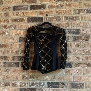 Black and Gold Dance One Piece with undershorts